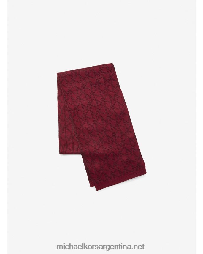 mujer rubí oscuro conjunto de accesorios para clima frío en jacquard con logotipo Michael Kors T46HB02762