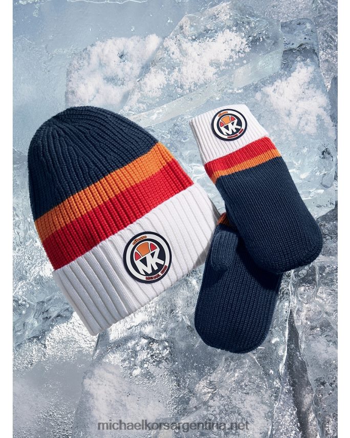 mujer vestido azul Manoplas mk x ellesse de canalé en mezcla de lana merino Michael Kors T46HB02742