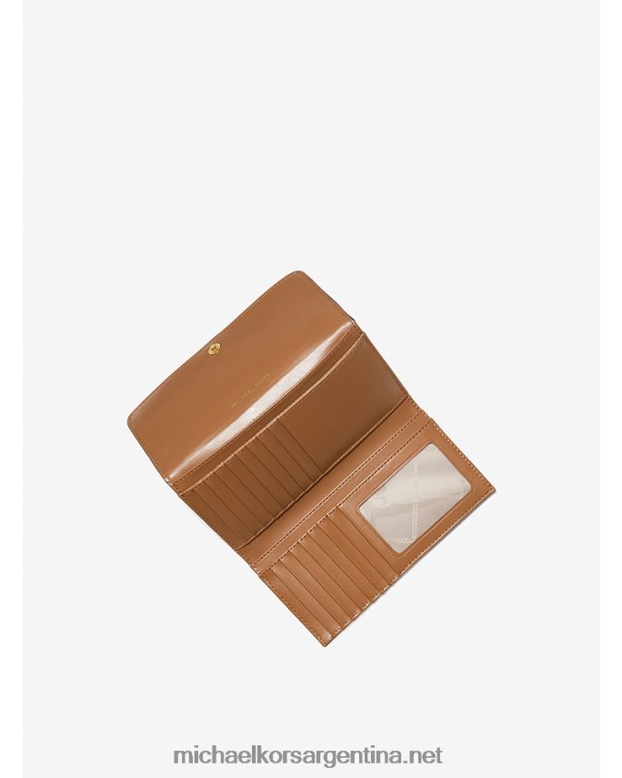 mujer marrón/bellota cartera con tres pliegues de piel y logo grande Michael Kors T46HB01693