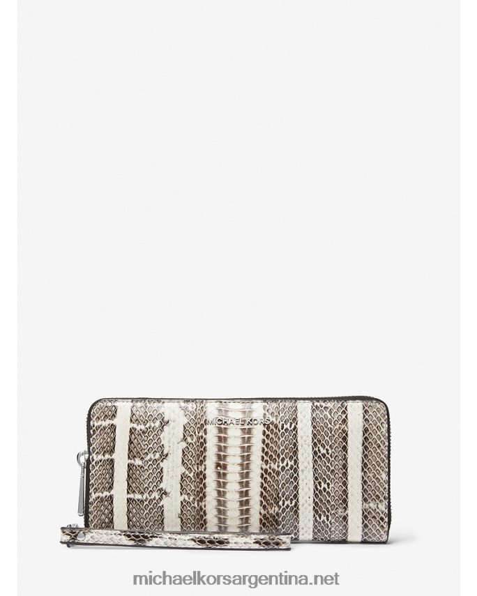 mujer natural cartera continental de piel de serpiente Michael Kors T46HB01701