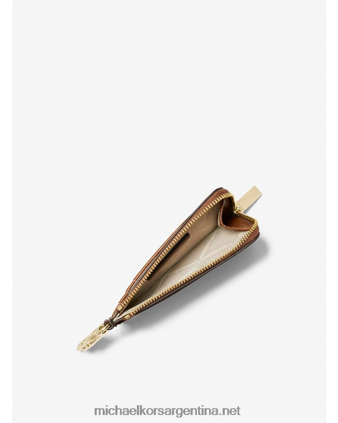 mujer castaña tarjetero pequeño de piel repujada de cocodrilo con cremallera Michael Kors T46HB01685