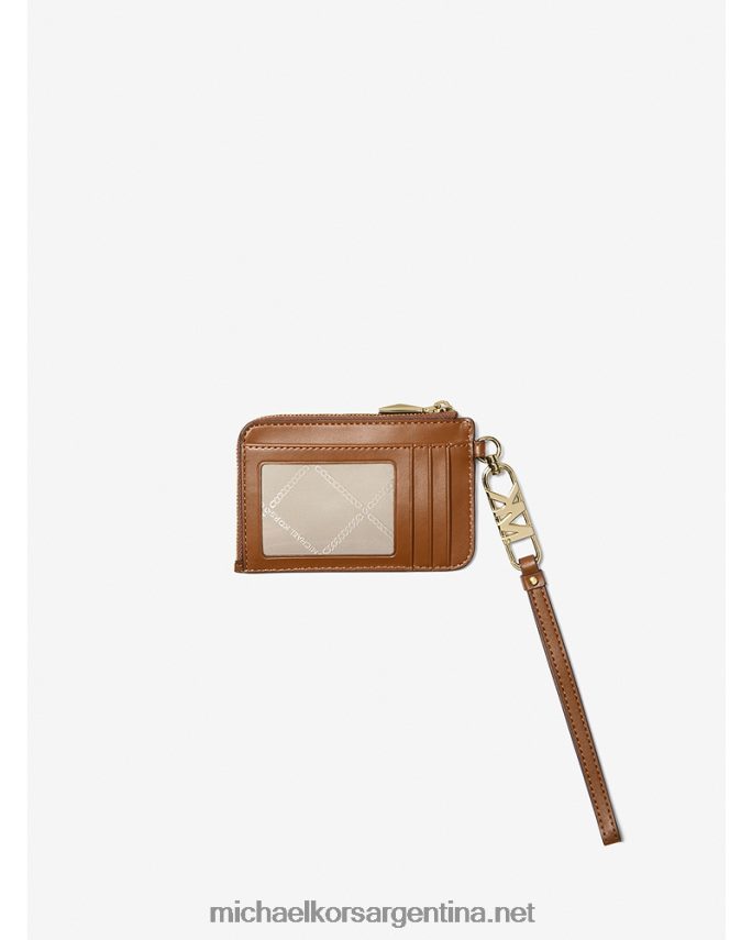 mujer castaña tarjetero pequeño de piel repujada de cocodrilo con cremallera Michael Kors T46HB01685