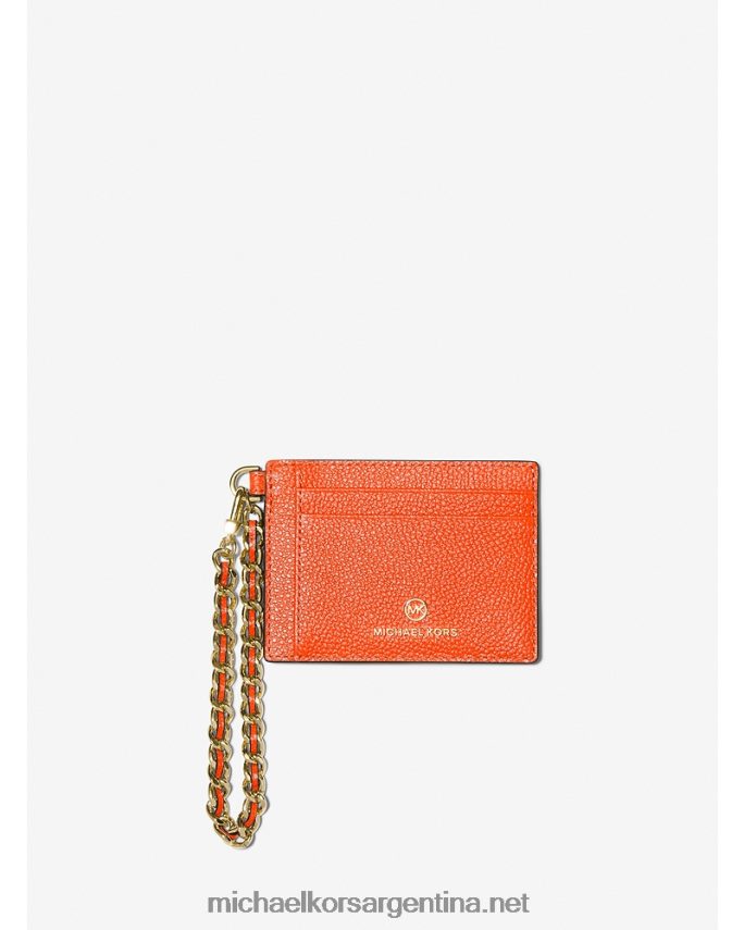 mujer naranja óptica tarjetero pequeño de piel granulada con cadena Michael Kors T46HB01651