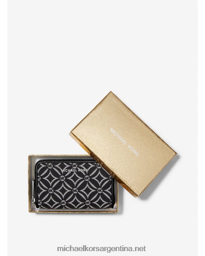 mujer negro/crema claro cartera pequeña en jacquard con logo Michael Kors T46HB01675