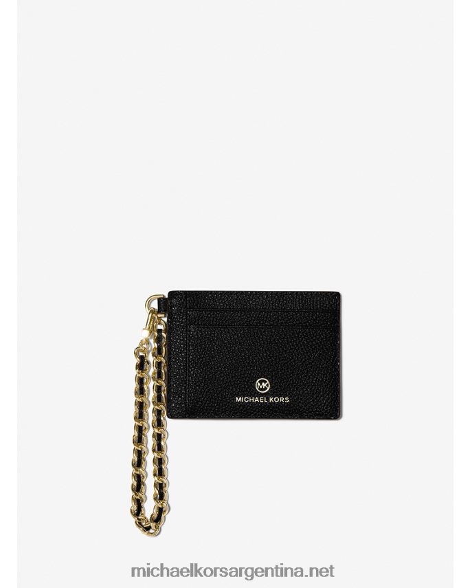 mujer negro tarjetero pequeño de piel granulada con cadena Michael Kors T46HB01653