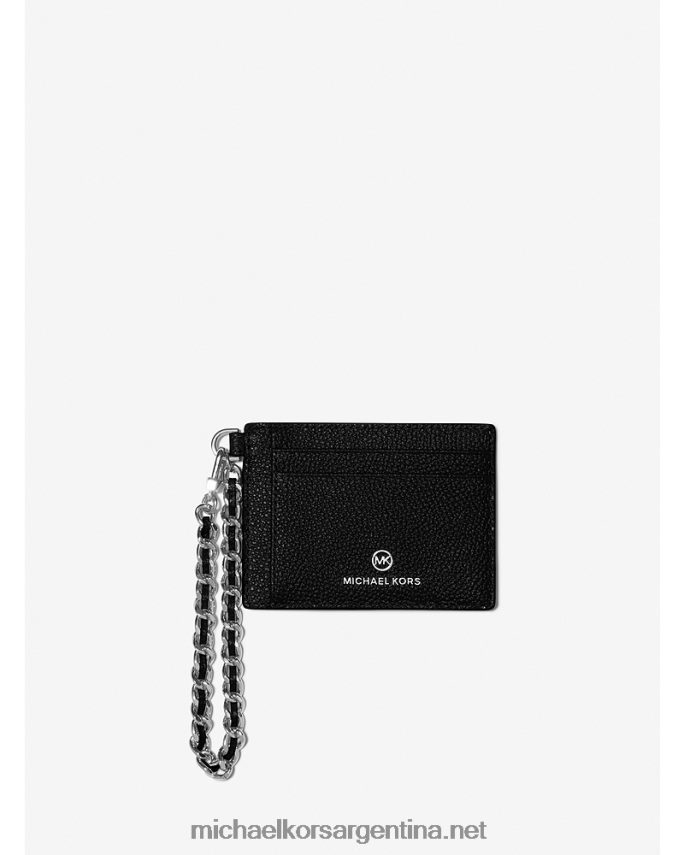 mujer negro tarjetero pequeño de piel granulada con cadena Michael Kors T46HB01661