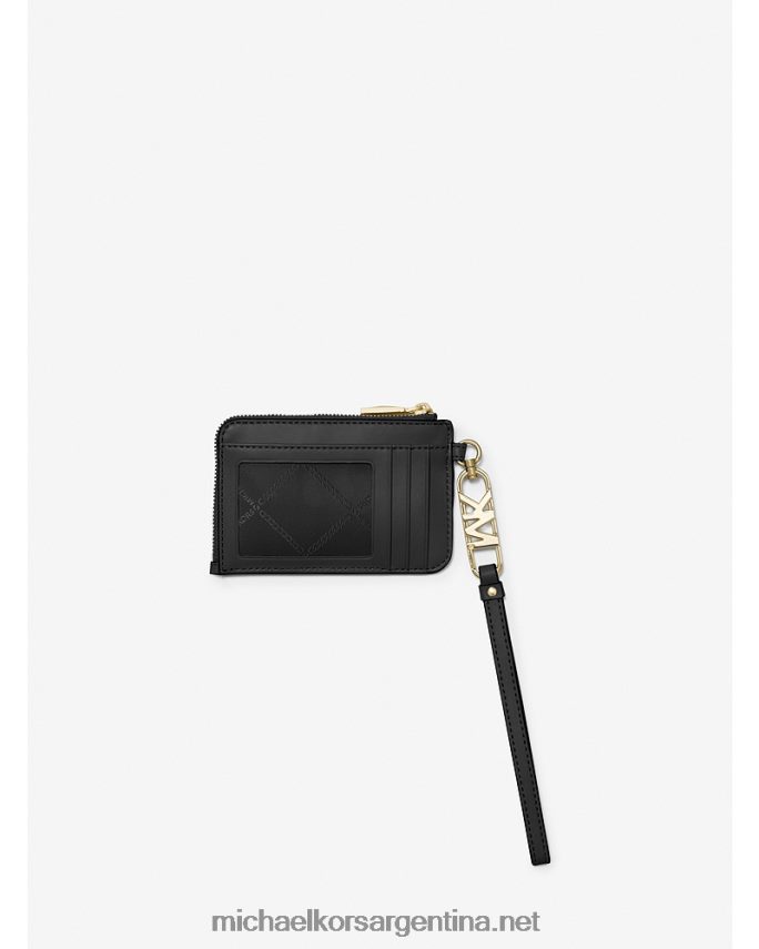 mujer negro tarjetero pequeño de piel repujada de cocodrilo con cremallera Michael Kors T46HB01689