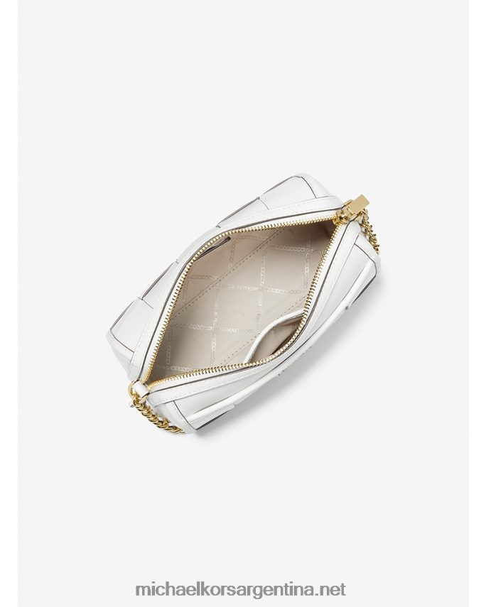 mujer Blanco óptico bolsa crossbody jet set pequeña de piel entretejida Michael Kors T46HB0883