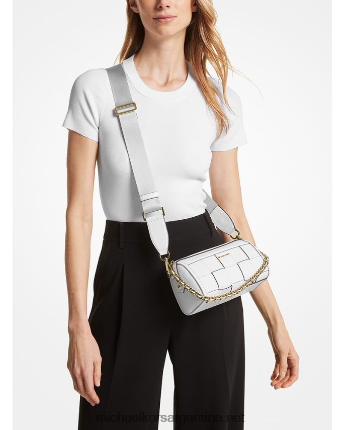mujer Blanco óptico bolsa crossbody jet set pequeña de piel entretejida Michael Kors T46HB0883
