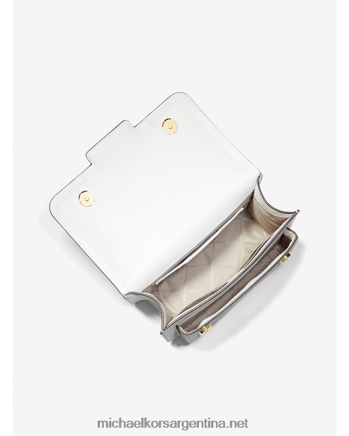 mujer Blanco óptico bolso de hombro grande de piel jaspeada Michael Kors T46HB0841