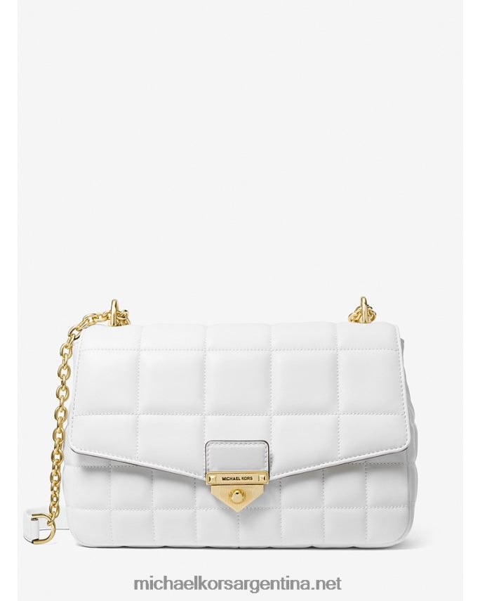 mujer Blanco óptico bolso de hombro soho extragrande de piel acolchada Michael Kors T46HB0995