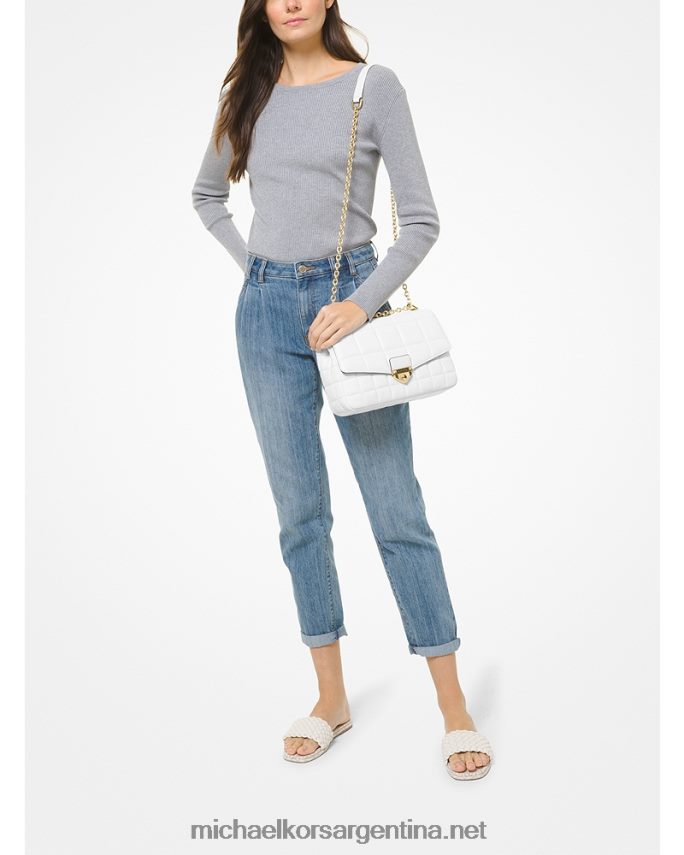 mujer Blanco óptico bolso de hombro soho extragrande de piel acolchada Michael Kors T46HB0995