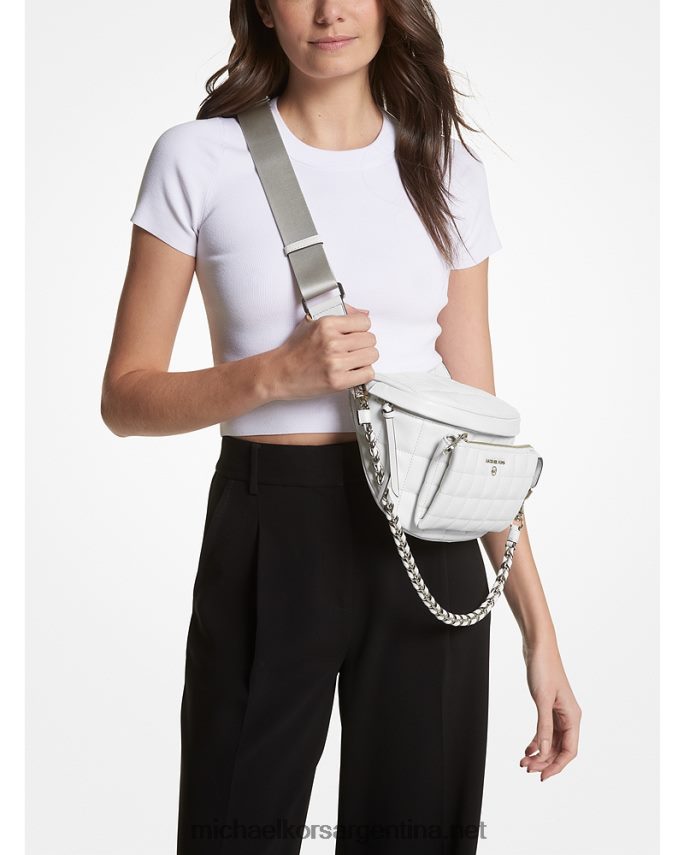 mujer Blanco óptico riñonera slater mediana de piel acolchada Michael Kors T46HB0884
