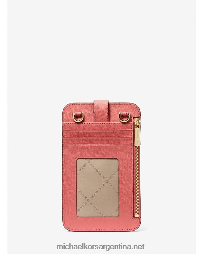 mujer Rosa de té bandolera para smartphone de piel saffiano Michael Kors T46HB0878