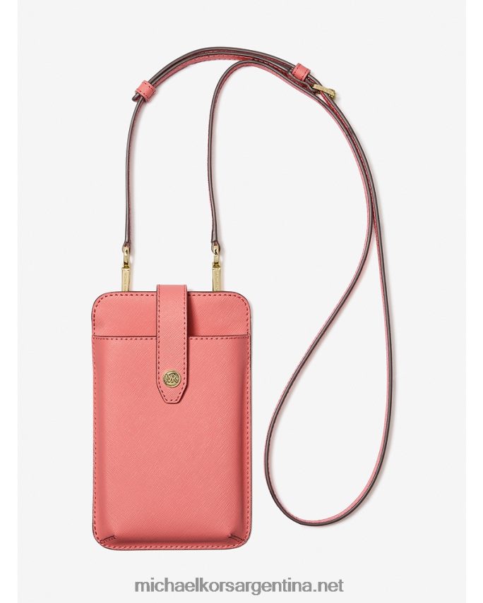 mujer Rosa de té bandolera para smartphone de piel saffiano Michael Kors T46HB0878