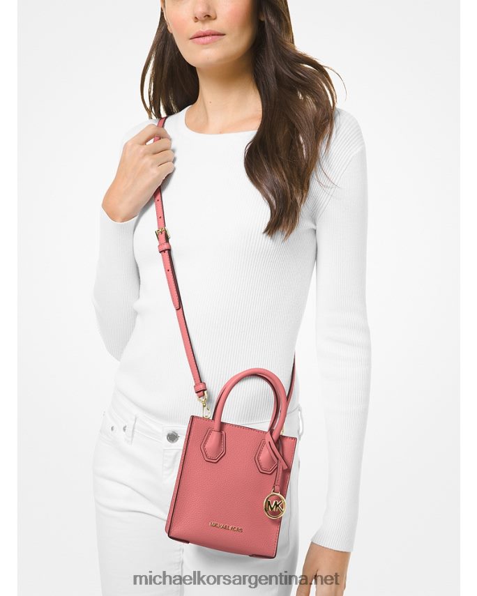 mujer Rosa de té bolsa crossbody mercer extrapequeña de piel granulada Michael Kors T46HB0863