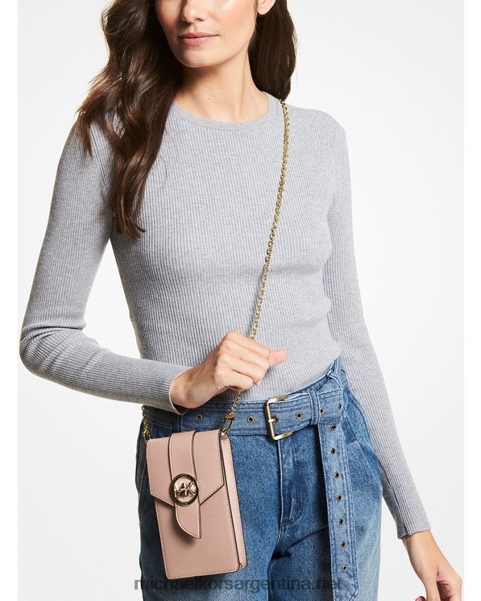 mujer Rosa suave bandolera pequeña para smartphone de piel saffiano Michael Kors T46HB01028