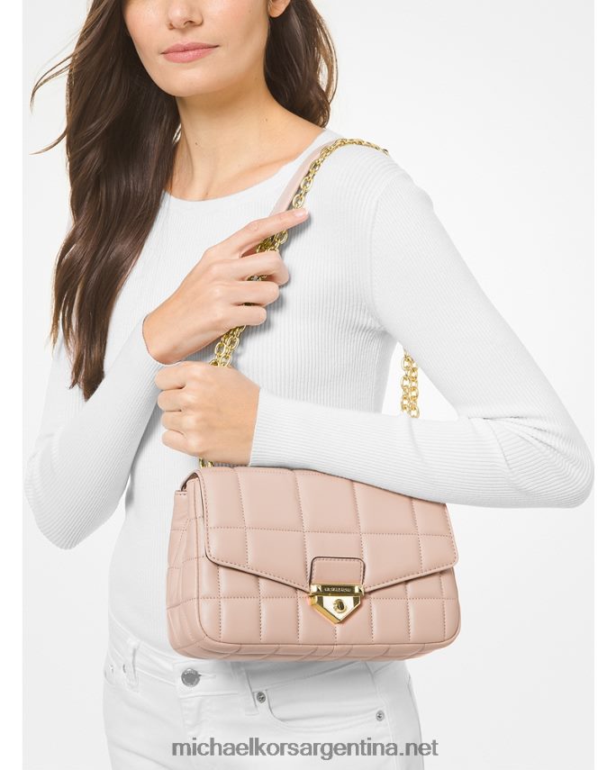 mujer Rosa suave bolsa de hombro soho grande de piel acolchada Michael Kors T46HB0997