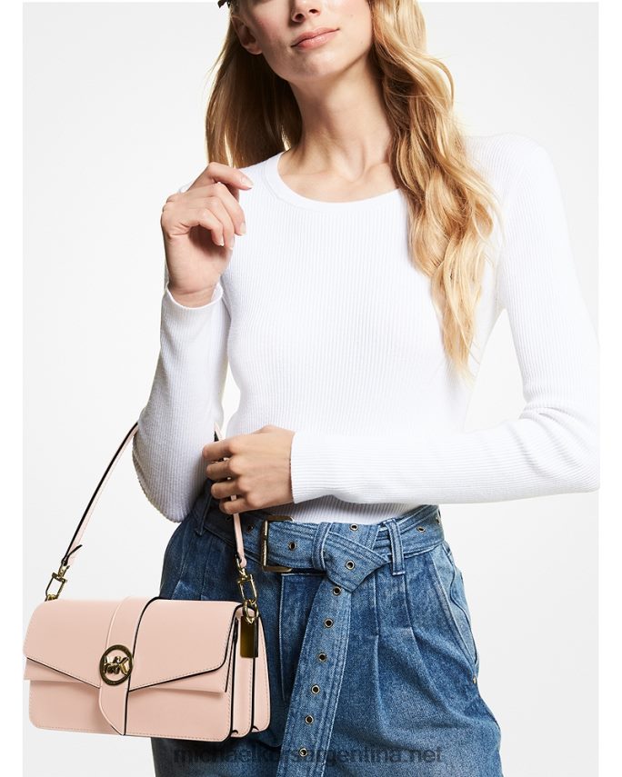 mujer Rosa suave bolso de hombro greenwich mediano de piel saffiano Michael Kors T46HB0925