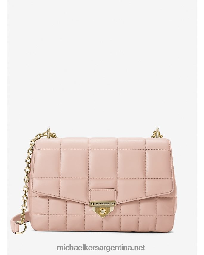 mujer Rosa suave bolso de hombro soho extragrande de piel acolchada Michael Kors T46HB01001