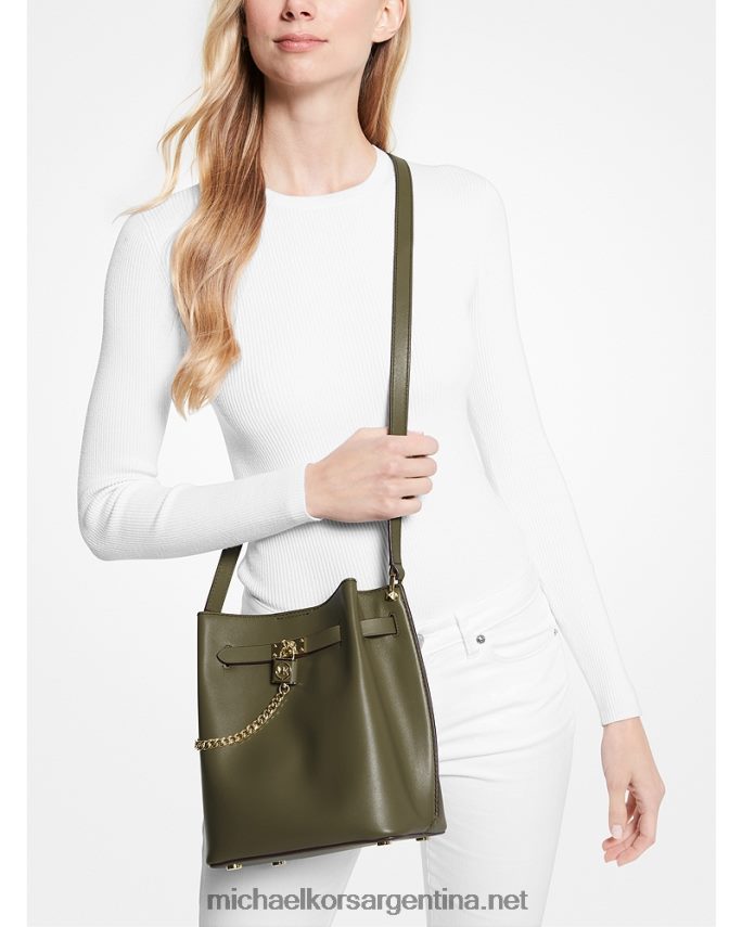 mujer aceituna bolso messenger hamilton legacy mediano de piel Michael Kors T46HB0692