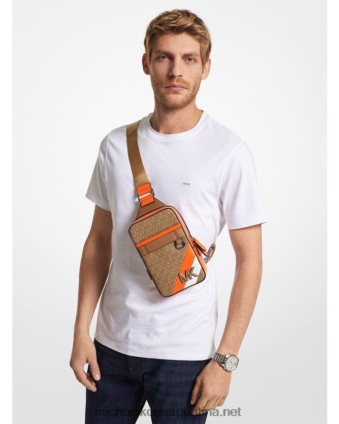 mujer albaricoque riñonera con franja del logo de hudson Michael Kors T46HB0805