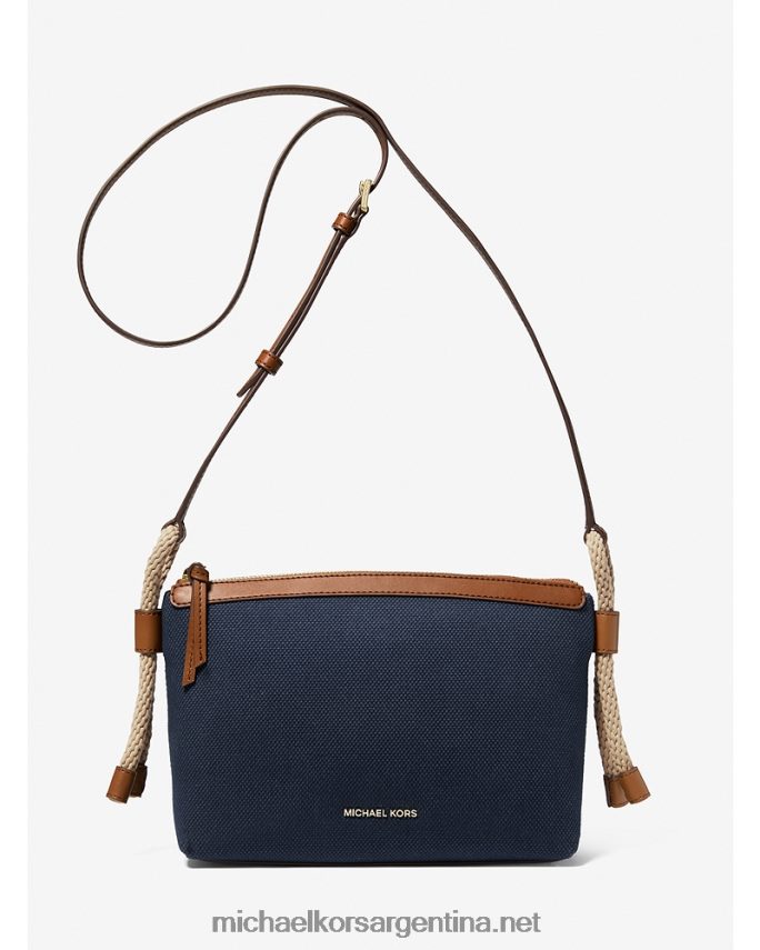 mujer azul marino multi bolsa crossbody talia mediana de lona de algodón Michael Kors T46HB0860