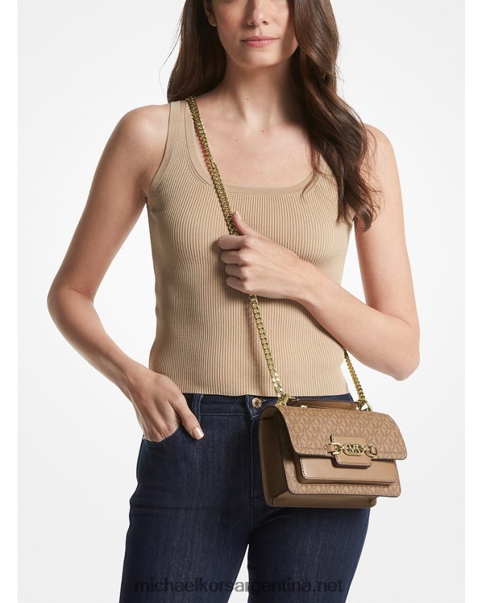 mujer cáscara bolsa crossbody extrapequeña jaspeada con logo Michael Kors T46HB0978