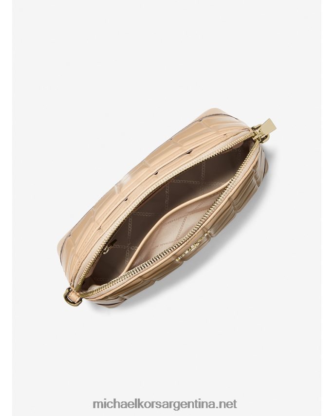 mujer camello bolsa crossbody con cúpula grande de piel acolchada Michael Kors T46HB0975