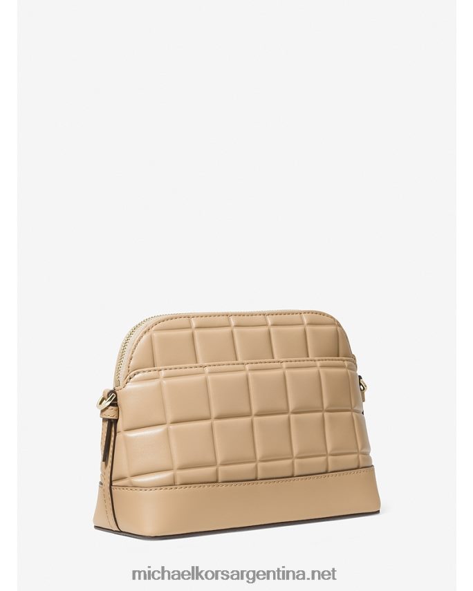 mujer camello bolsa crossbody con cúpula grande de piel acolchada Michael Kors T46HB0975