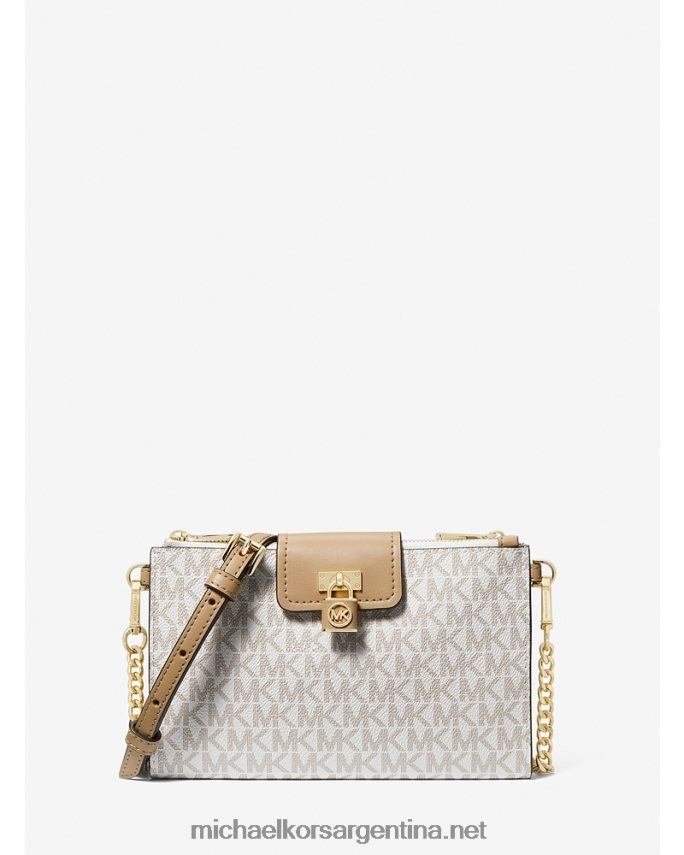 mujer camello bolsa crossbody pequeña con logo Michael Kors T46HB0734