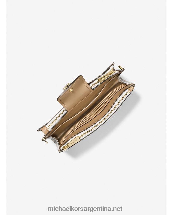 mujer camello bolsa crossbody pequeña con logo Michael Kors T46HB0734