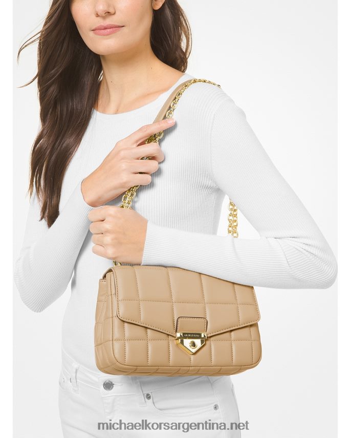 mujer camello bolsa de hombro soho grande de piel acolchada Michael Kors T46HB0973