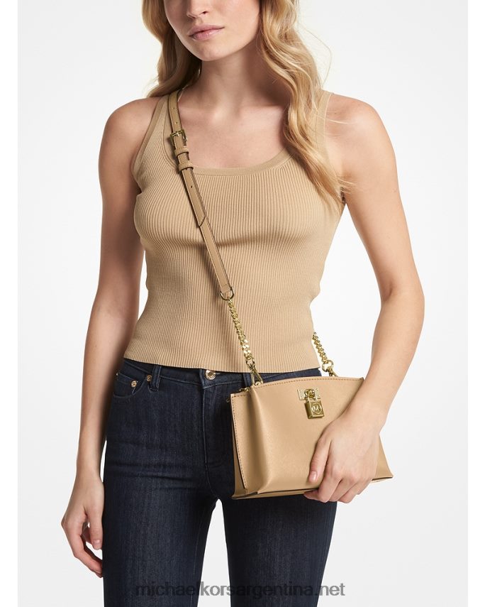 mujer camello bolso messenger rubí mediano de piel saffiano Michael Kors T46HB0727