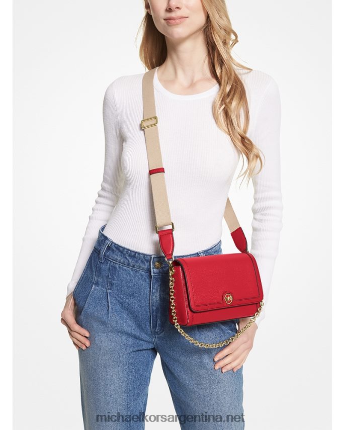 mujer carmesí bolsa crossbody freya convertible pequeña de piel granulada Michael Kors T46HB0944