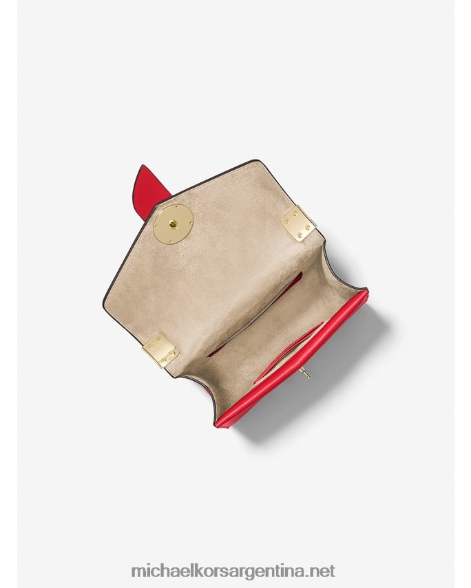 mujer carmesí bolsa crossbody greenwich pequeña de piel saffiano Michael Kors T46HB0964