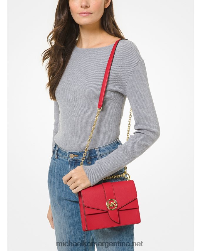 mujer carmesí bolsa crossbody greenwich pequeña de piel saffiano Michael Kors T46HB0964