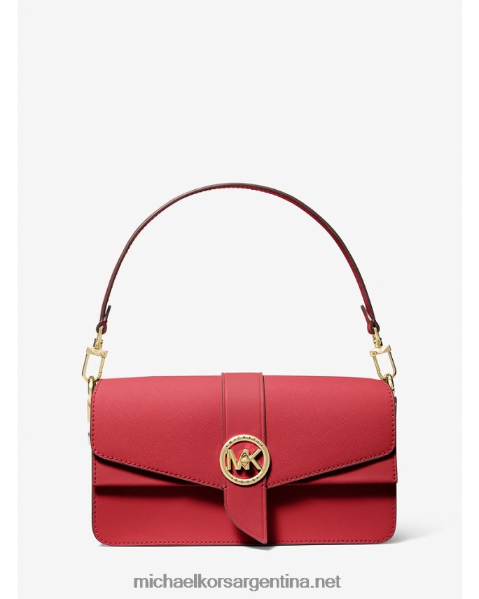mujer carmesí bolso de hombro greenwich mediano de piel saffiano Michael Kors T46HB0921