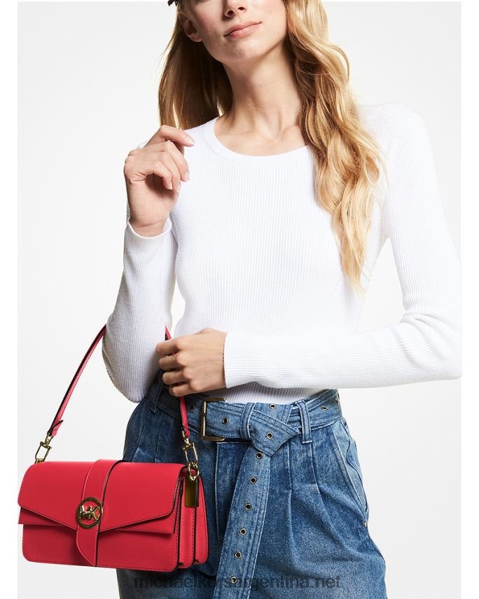 mujer carmesí bolso de hombro greenwich mediano de piel saffiano Michael Kors T46HB0921