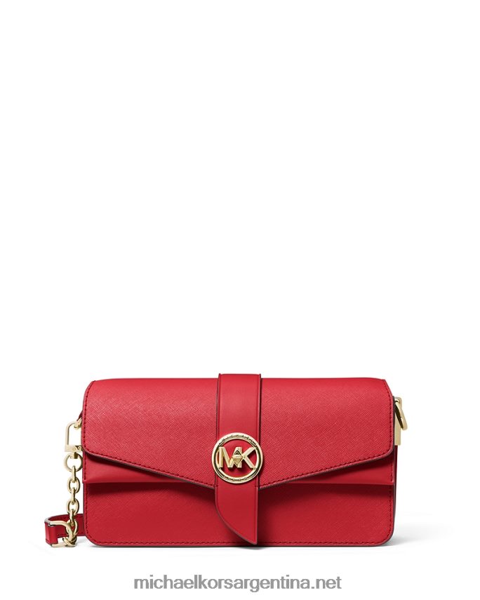 mujer carmesí bolso de hombro greenwich mediano de piel saffiano Michael Kors T46HB0921