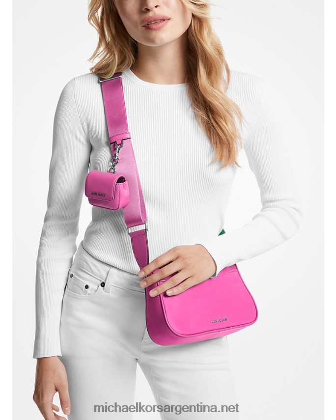 mujer cereza bolso bandolera mediano jet set de gabardina de nailon con funda para apple airpods pro Michael Kors T46HB0725