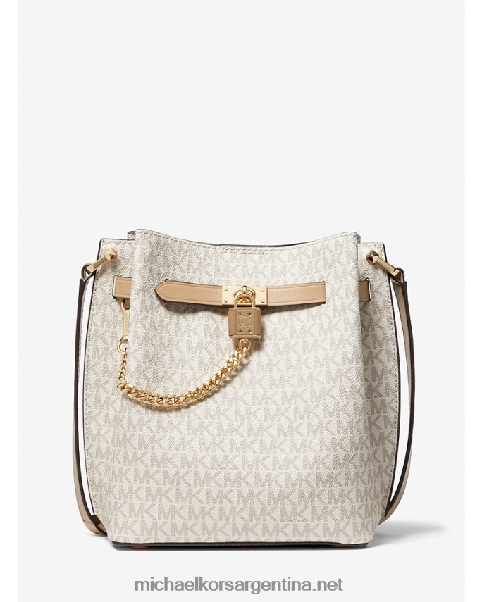 mujer combo de vainilla bolsa de mensajero mediana con logo Hamilton Legacy Michael Kors T46HB0697