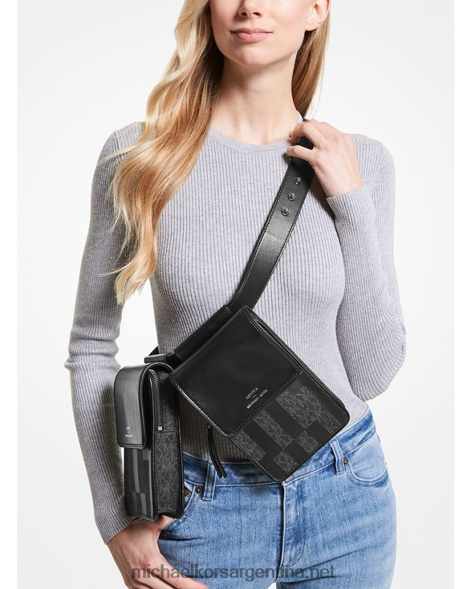 mujer combo negro bolso multiusos de piel y firma ashya x saga Michael Kors T46HB0937