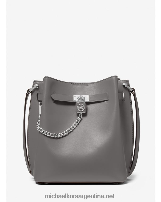 mujer cuero gris bolso messenger hamilton legacy mediano de piel Michael Kors T46HB0685