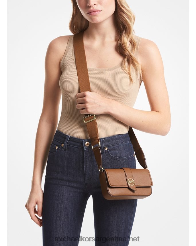 mujer equipaje bandolera greenwich extrapequeña de piel saffiano Michael Kors T46HB0857