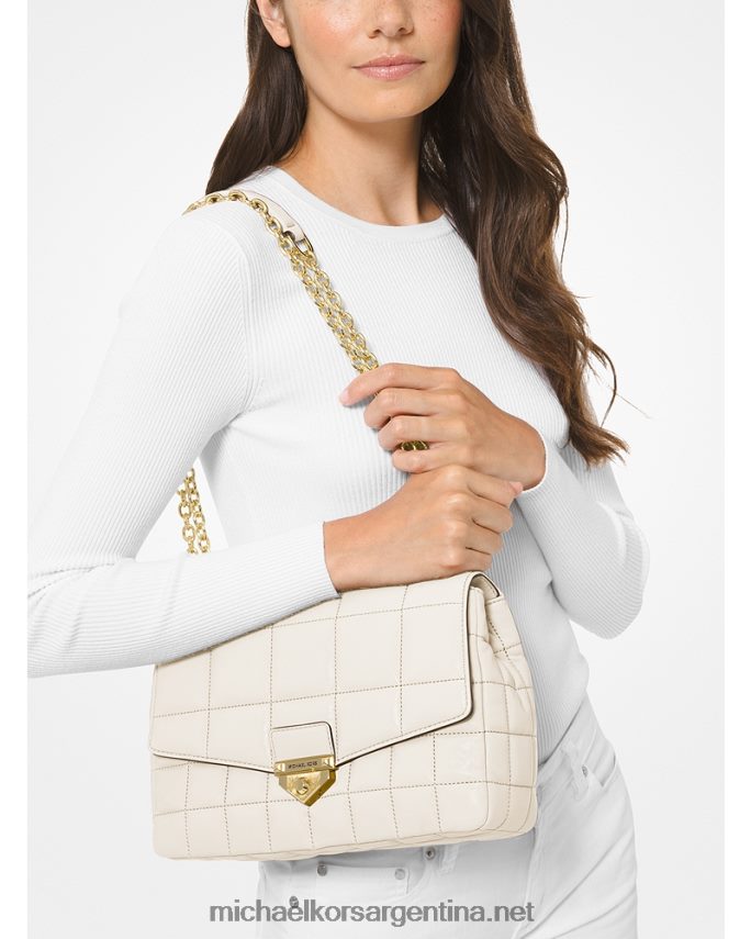 mujer es crema bolso de hombro soho extragrande de piel acolchada Michael Kors T46HB0991