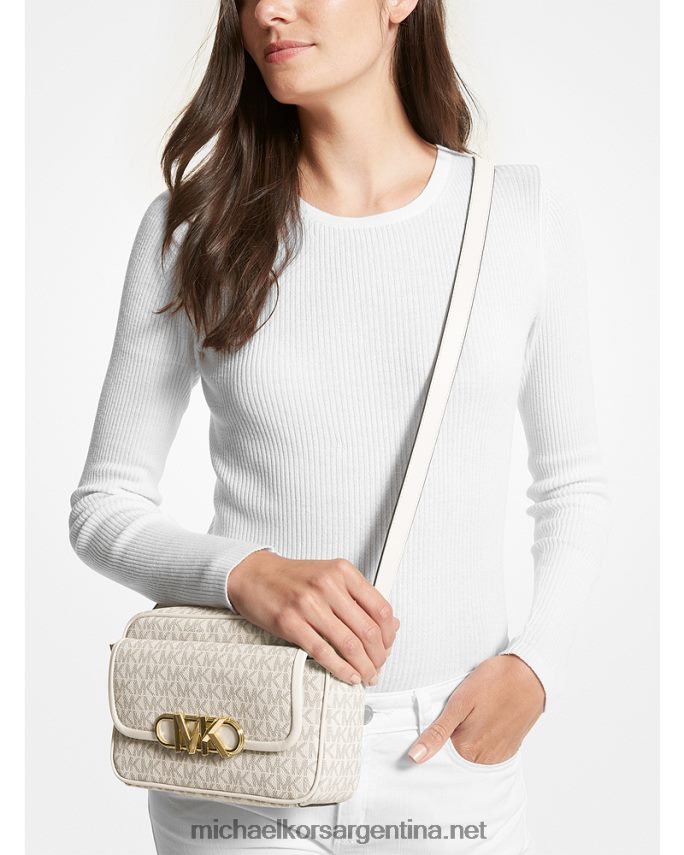 mujer furgoneta/crema bolsa crossbody Parker mediana con logo Michael Kors T46HB0675