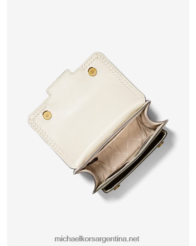 mujer furgoneta/crema bolso de hombro jaspeado con logo grande Michael Kors T46HB0895