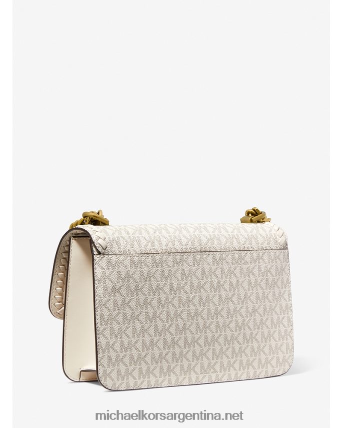 mujer furgoneta/crema bolso de hombro jaspeado con logo grande Michael Kors T46HB0895