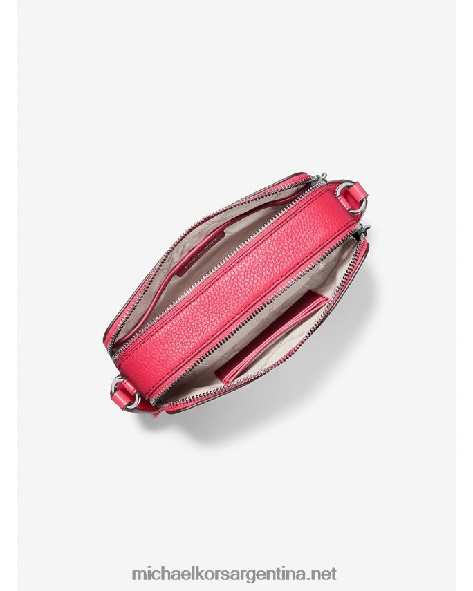 mujer geranio bolso cámara jet set pequeño de piel granulada con cremallera doble Michael Kors T46HB0742